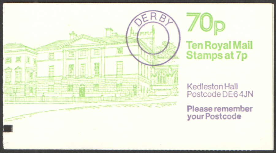 (image for) FD7B / DB7(8)A + BMB Perf E1 70p Kedleston Hall Right Margin Folded Booklet